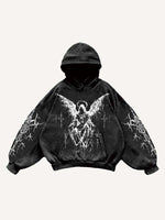 Figure&Wing Graphic Print Slant Pockets Hoodie