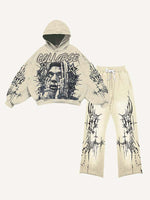 Figure&Star Graphic Print Elastic Waist Two-Piece Set