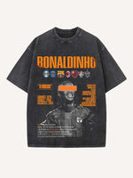 Ronaldinho Print Round Neck T-shirt