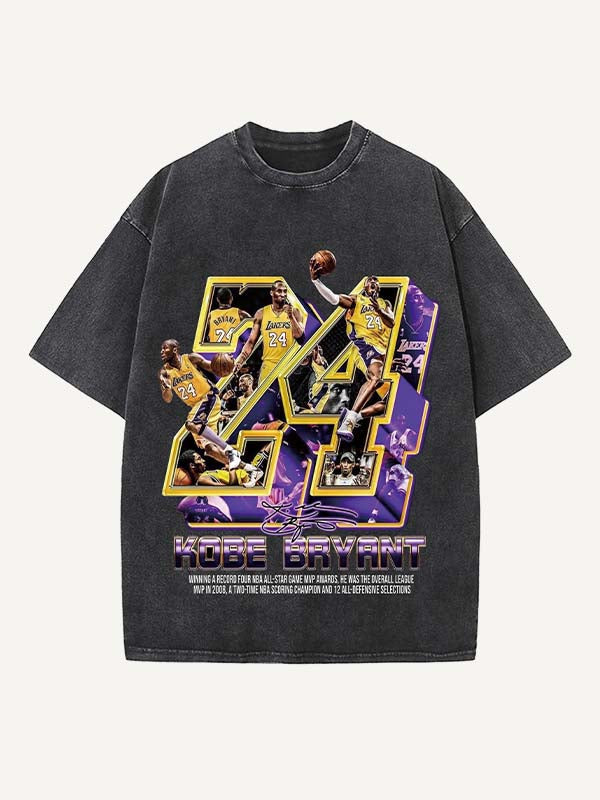 Kobe Bryant Print Round Neck T-shirt