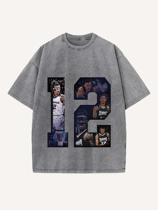 Ja Morant Print Round Neck T-shirt