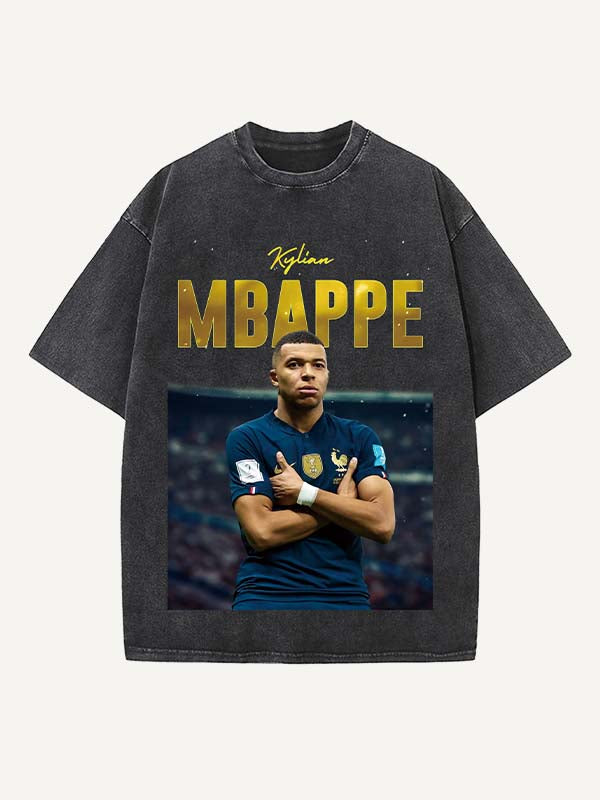 Kylian Mbappé Print Round Neck T-shirt
