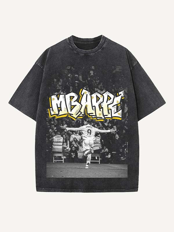Kylian Mbappé Print Round Neck T-shirt