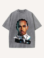 Lewis Hamilton Print Round Neck T-shirt
