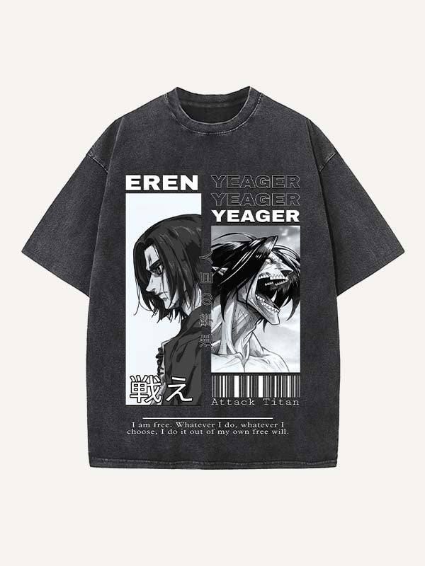 Attack on Titan Print Round Neck T-shirt