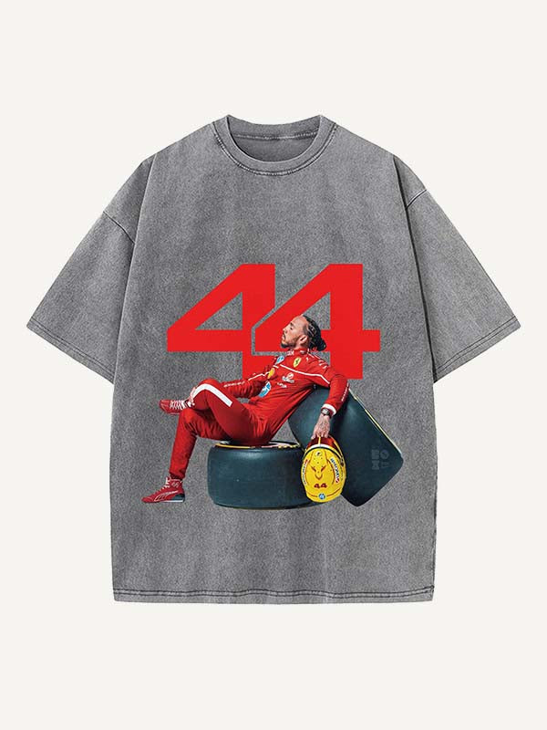 Lewis Hamilton Print Round Neck T-shirt