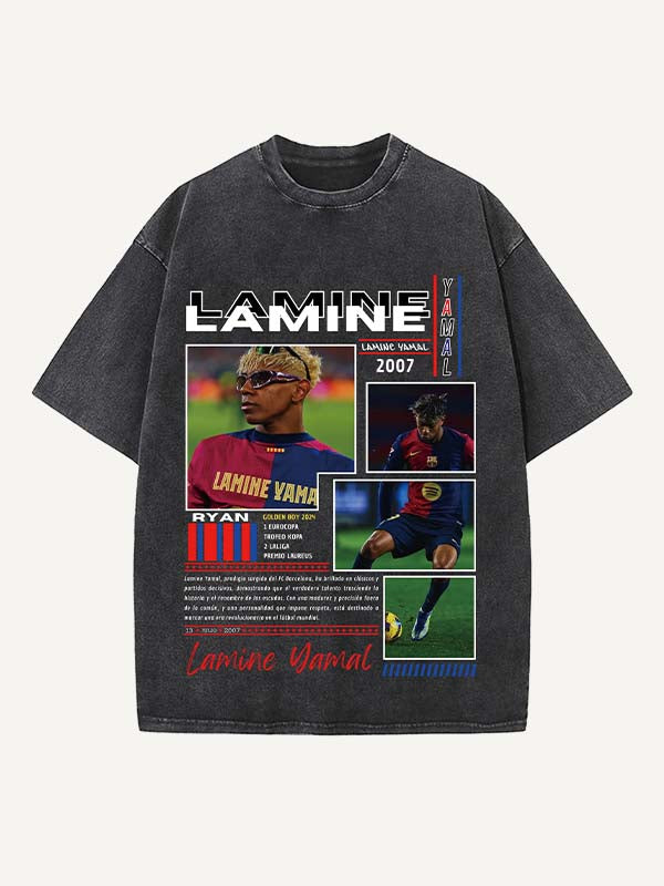 Lamine Yamal Print Round Neck T-shirt
