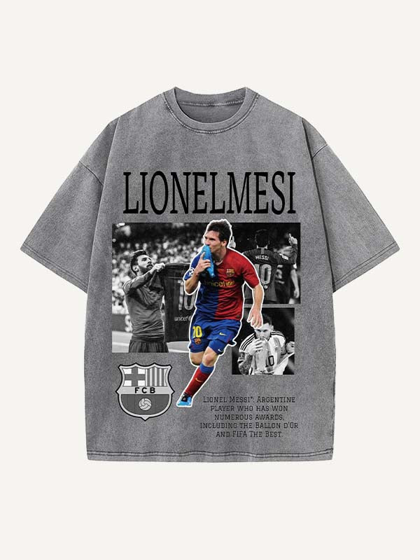 Lionel Messi Print Round Neck T-shirt