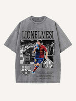 Lionel Messi Print Round Neck T-shirt