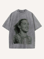 Ronaldinho Print Round Neck T-shirt