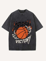Basketball Aesthetic Print Round Neck T-shirt