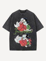 Inuyasha Print Round Neck T-shirt