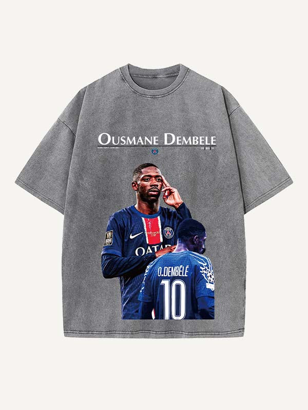 Ousmane Dembélé Print Round Neck T-shirt