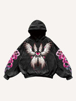 Eye&Wing&Graphic Print Slant Pockets Hoodie