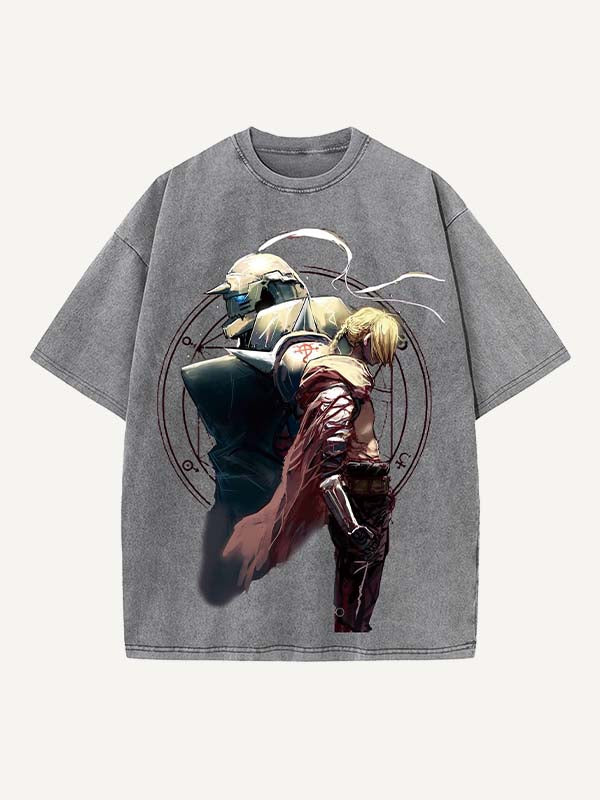 Fullmetal Alchemist Print Round Neck T-shirt