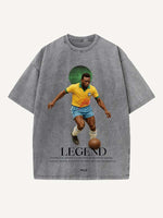 Pelé Print Round Neck T-shirt