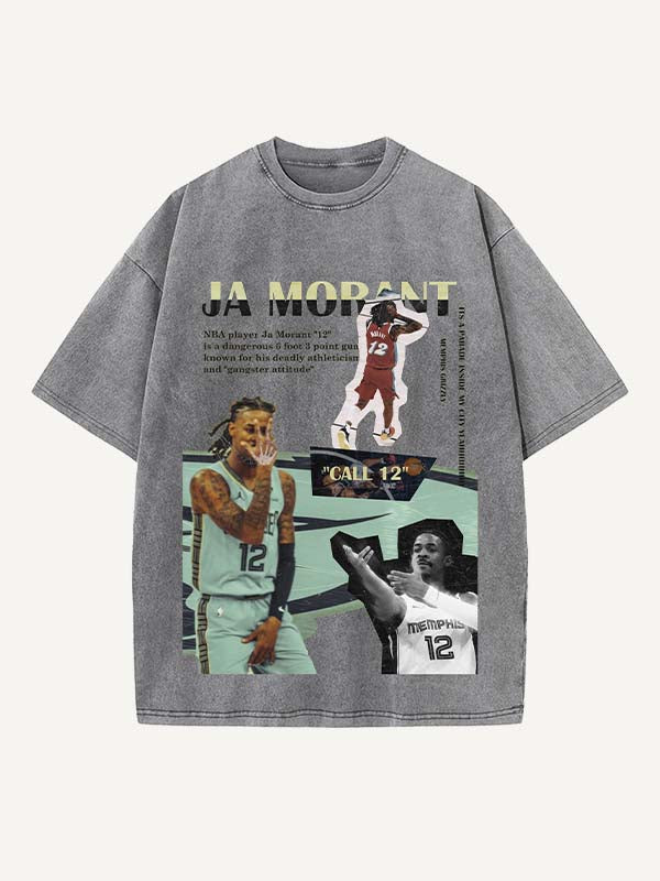 Ja Morant Print Round Neck T-shirt