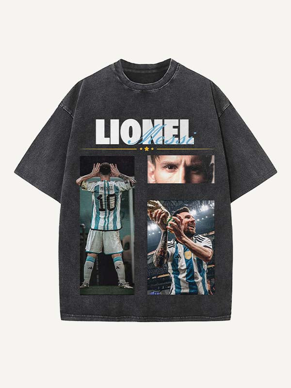 Lionel Messi Print Round Neck T-shirt