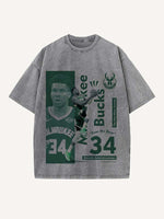Giannis Antetokounmpo Print Round Neck T-shirt