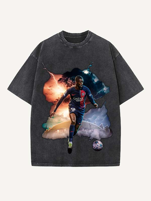 Ousmane Dembélé Print Round Neck T-shirt