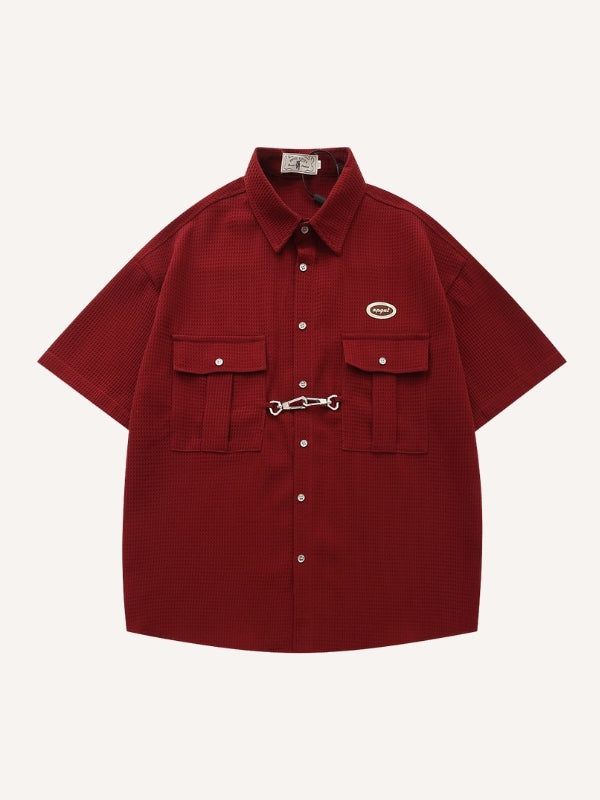 Solid Color College Style Shirt
