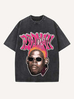 Dennis Rodman Print Round Neck T-shirt