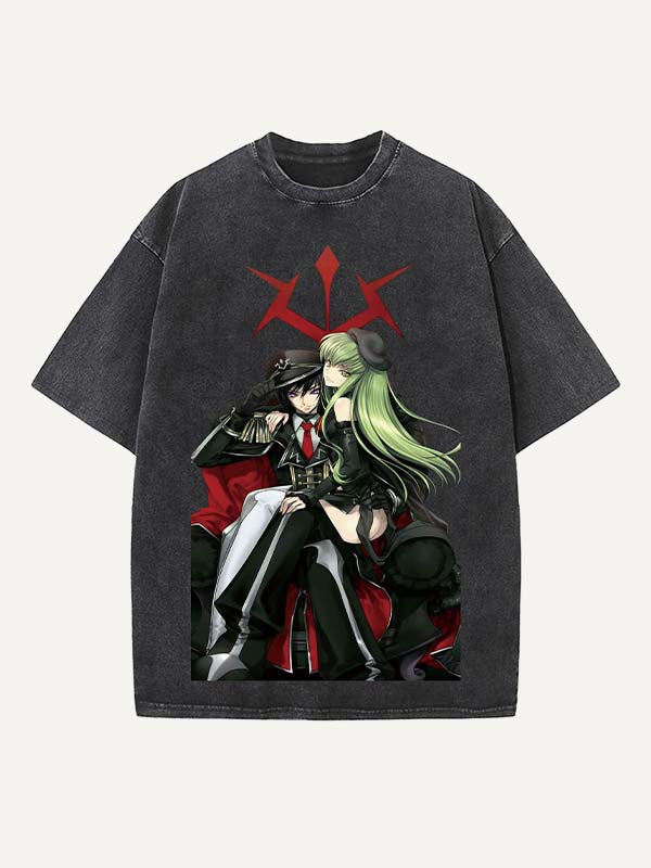 Code Geass Print Round Neck T-shirt