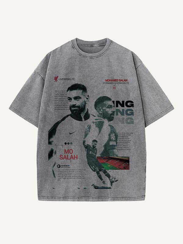 Mohamed Salah Print Round Neck T-shirt