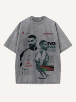 Mohamed Salah Print Round Neck T-shirt