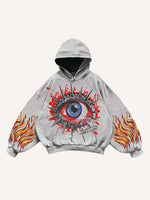 Eye&Graphic Print Slant Pockets Hoodie