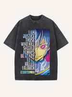 Code Geass Print Round Neck T-shirt