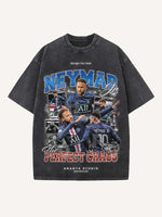 Neymar Print Round Neck T-shirt
