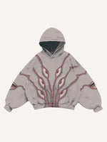 Eye&Tongue&Graphic Faux Decal Print Slant Pockets Hoodie
