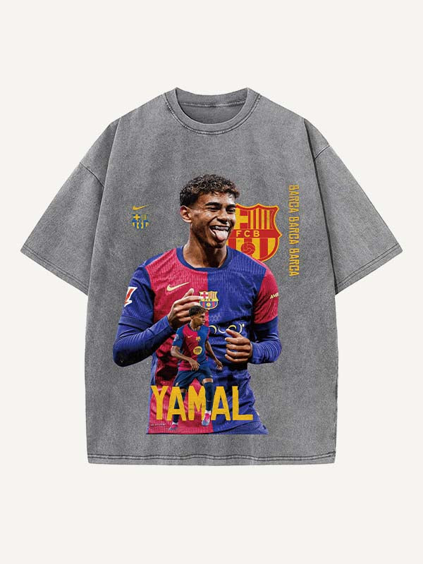 Lamine Yamal Print Round Neck T-shirt