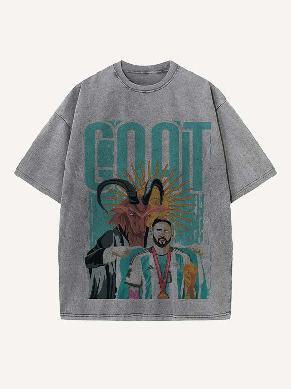 Lionel Messi Print Round Neck T-shirt