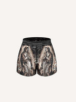 Mary&Pray&Floral Print Drawstring Waist Shorts