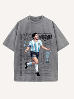 Diego Maradona Print Round Neck T-shirt