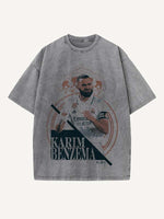 Karim Benzema Print Round Neck T-shirt