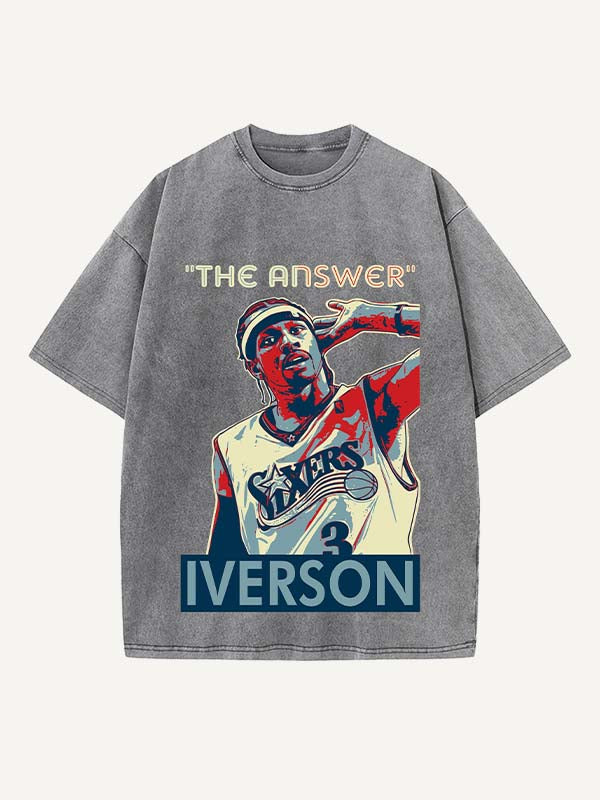Allen Iverson Print Round Neck T-shirt