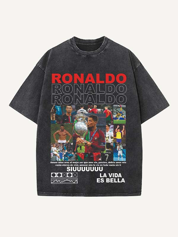 Cristiano Ronaldo Print Round Neck T-shirt