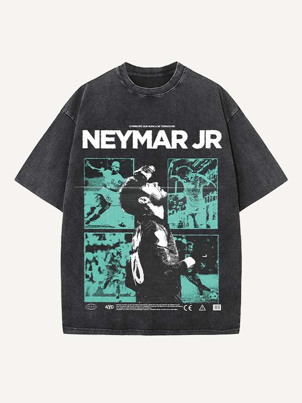 Neymar Print Round Neck T-shirt