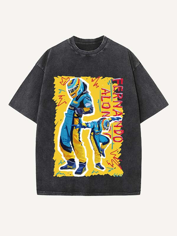 Fernando Alonso Print Round Neck T-shirt