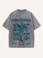 Erling Haaland Print Round Neck T-shirt