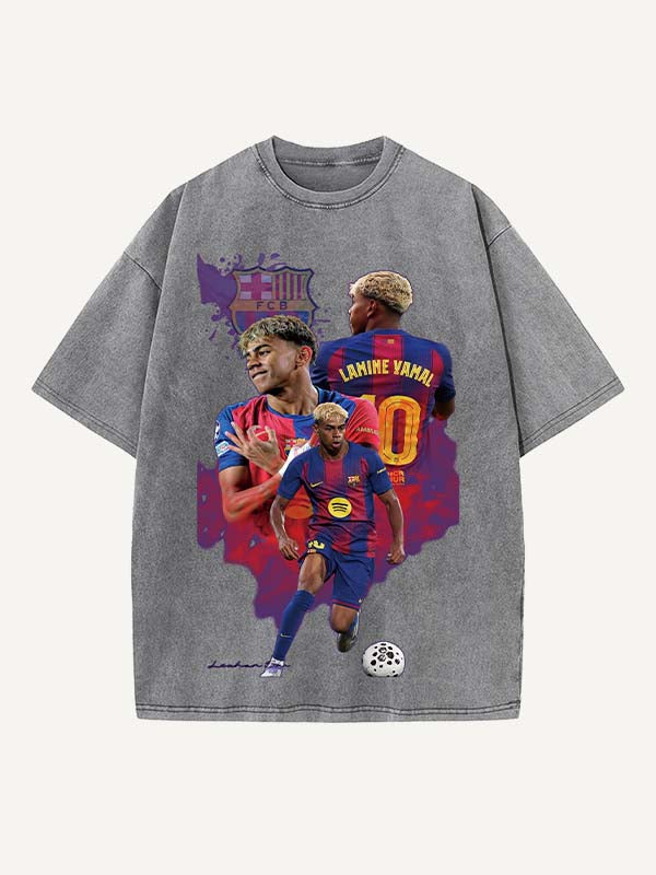 Lamine Yamal Print Round Neck T-shirt