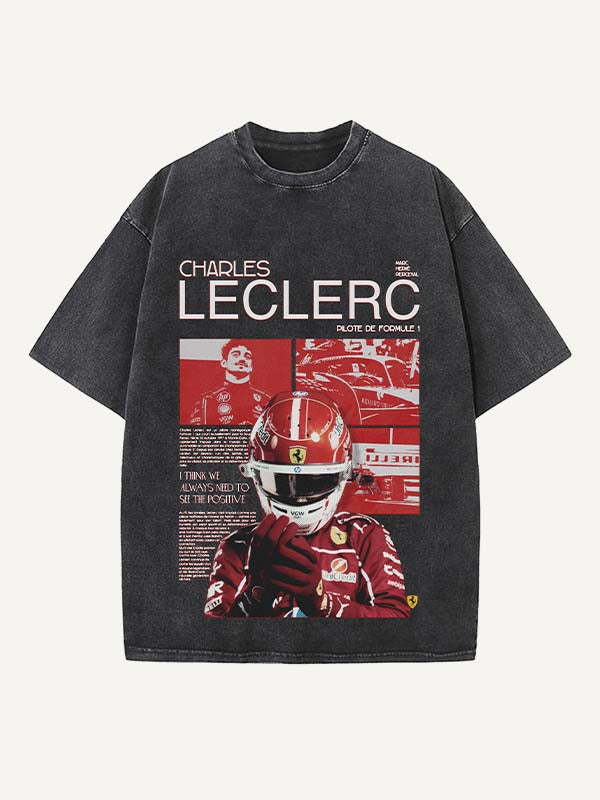 Charles Leclerc Print Round Neck T-shirt
