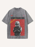 Lewis Hamilton Print Round Neck T-shirt