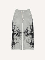 Cross&Graphic Print Elastic Waist Pants