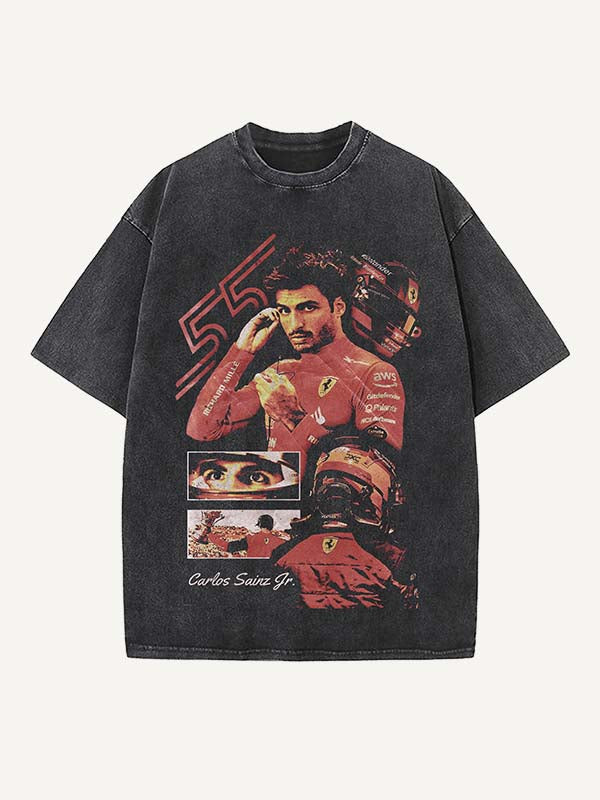 Carlos Sainz Print Round Neck T-shirt