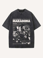 Diego Maradona Print Round Neck T-shirt