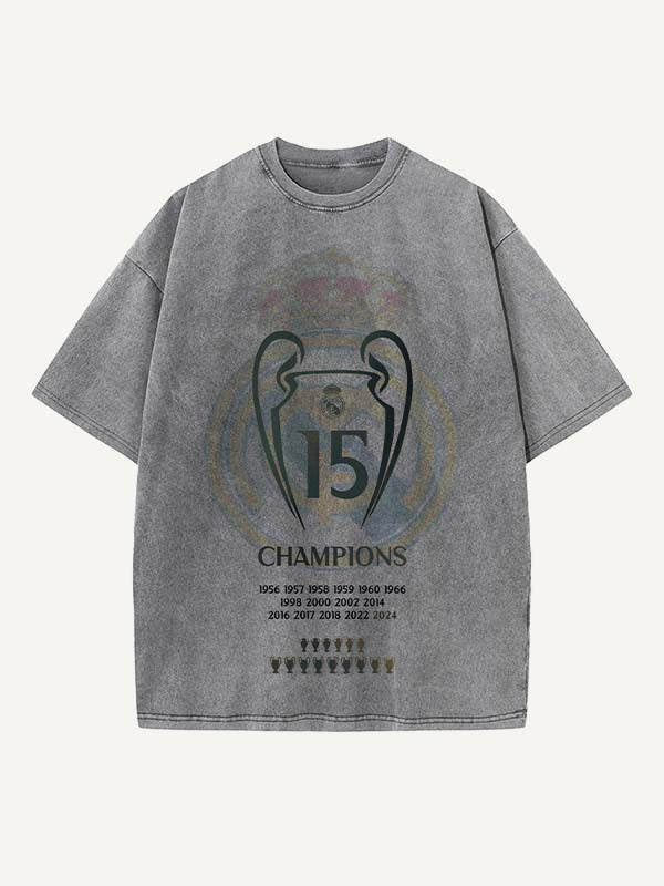 Real Madrid Print Round Neck T-shirt